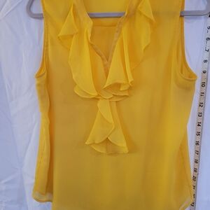 Tommy Hilfiger Vibrant Yellow Ruffle Blouse